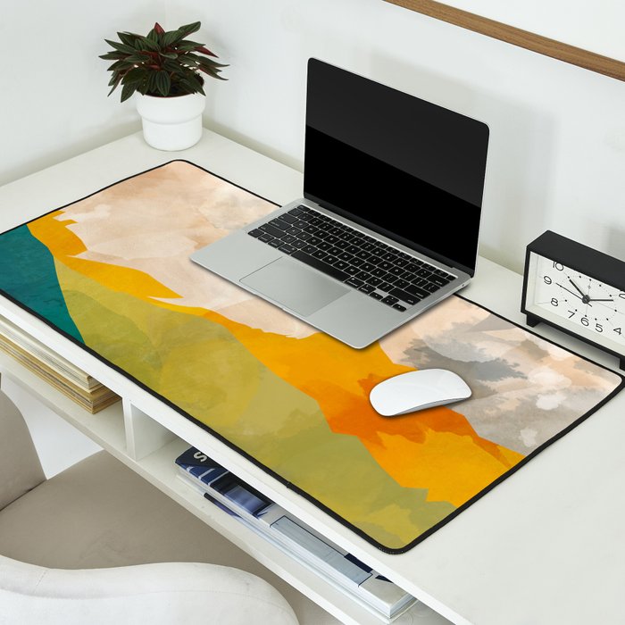 landscape mountains abstract minimal art Desk Mat Gallery Image 2