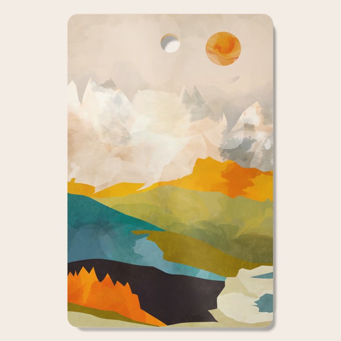 landscape mountains abstract minimal art Cutting Board Gallery Image 1