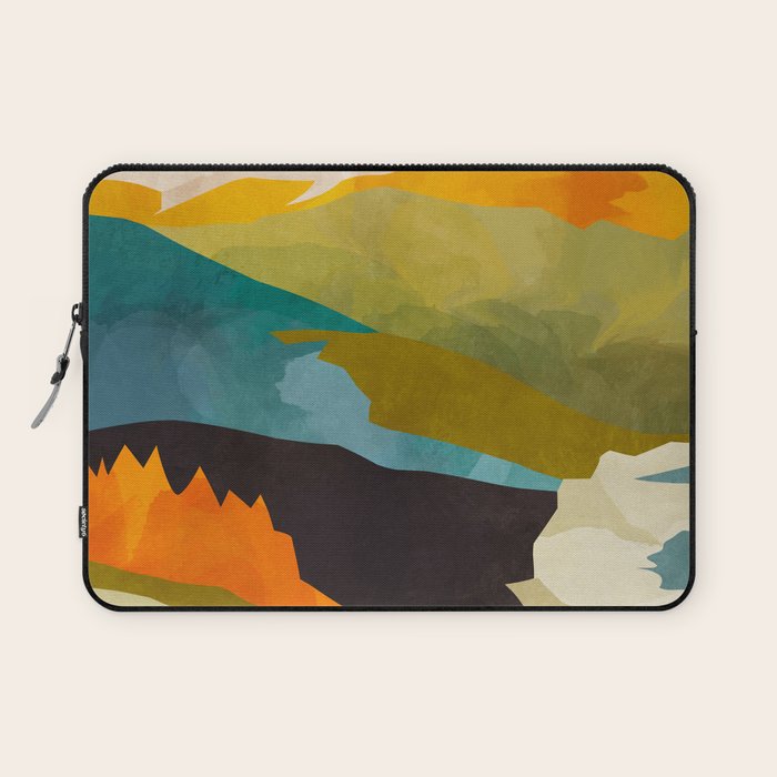 landscape mountains abstract minimal art Laptop Sleeve Gallery Image 1