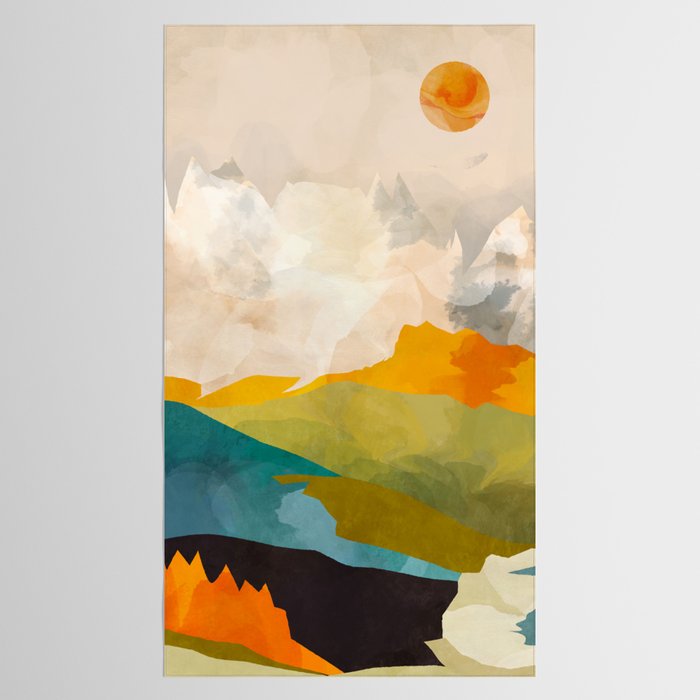 landscape mountains abstract minimal art Tablecloth Gallery Image 2