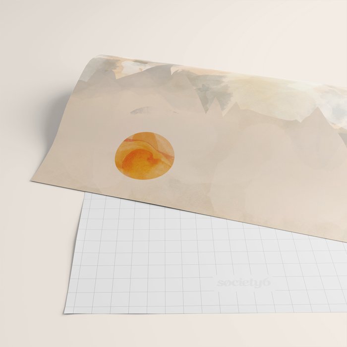 landscape mountains abstract minimal art Wrapping Paper Gallery Image 2
