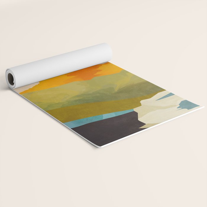 landscape mountains abstract minimal art Yoga Mat Gallery Image 2
