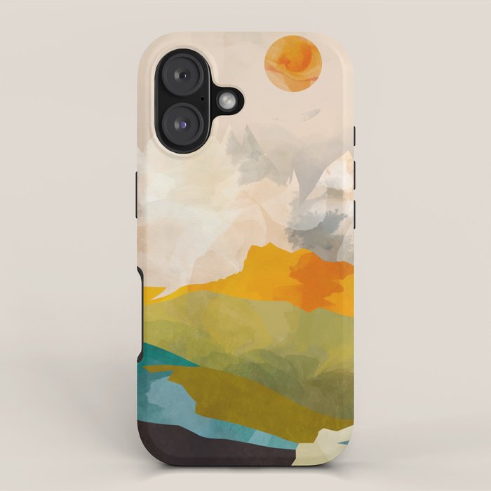 landscape mountains abstract minimal art iPhone Case Gallery Image 1