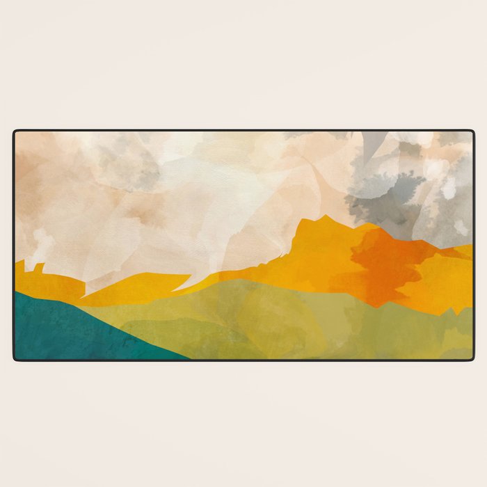 landscape mountains abstract minimal art Desk Mat Gallery Image 3
