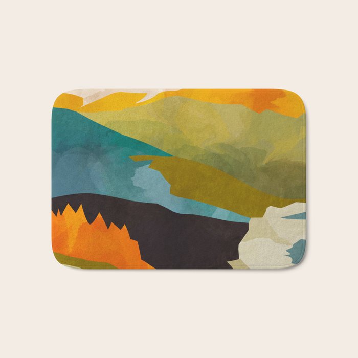 landscape mountains abstract minimal art Bath Mat Gallery Image 1