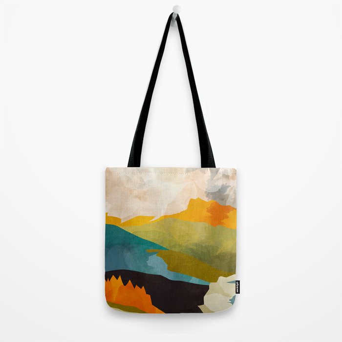 landscape mountains abstract minimal art Tote Bag Gallery Image 2
