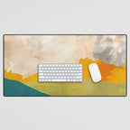 landscape mountains abstract minimal art Desk Mat Gallery Image 1