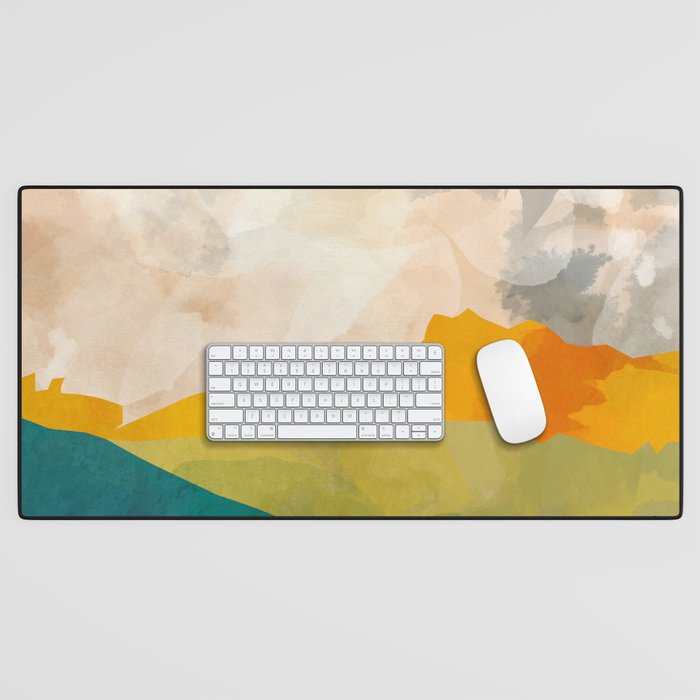 landscape mountains abstract minimal art Desk Mat Gallery Image 1