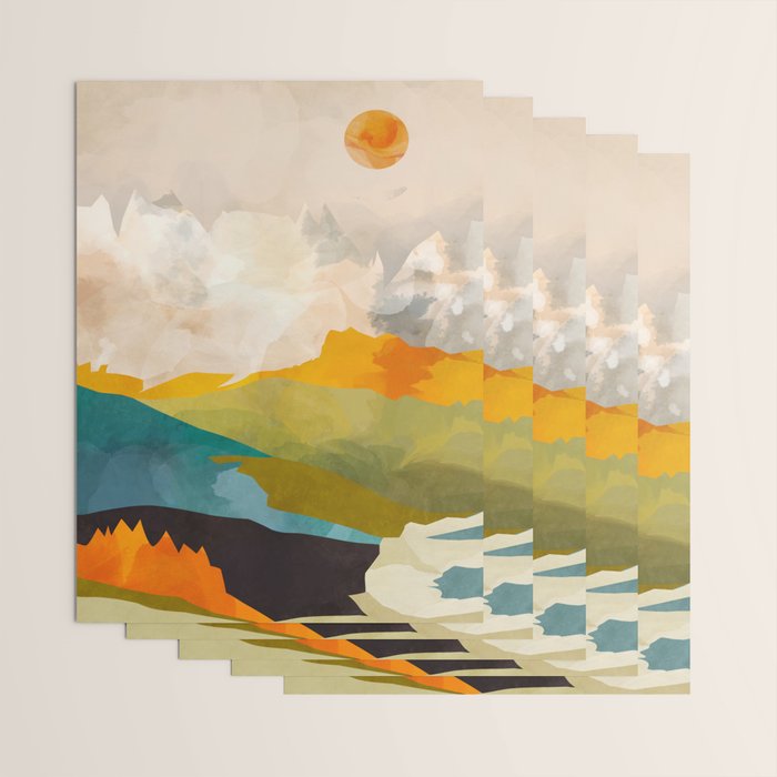 landscape mountains abstract minimal art Wrapping Paper Gallery Image 3