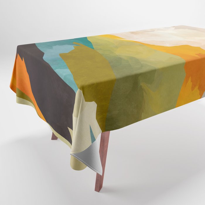 landscape mountains abstract minimal art Tablecloth Gallery Image 1