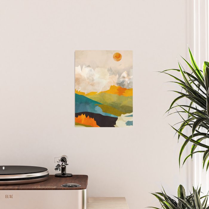 landscape mountains abstract minimal art Poster Gallery Image 2