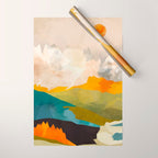 landscape mountains abstract minimal art Wrapping Paper Gallery Image 1
