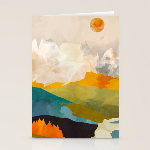landscape mountains abstract minimal art Stationery Card Gallery Image 2