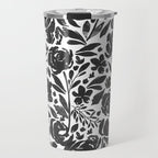 Simple black and white flower garden Travel Mug Gallery Image 1