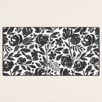 Simple black and white flower garden Desk Mat Gallery Image 3
