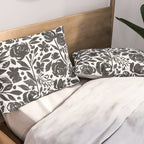 Simple black and white flower garden Pillow Sham Gallery Image 2