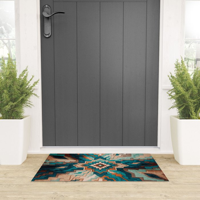 Abstract Geometric Southwest Welcome Mat Gallery Image 3