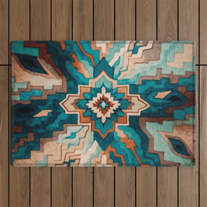 Abstract Geometric Southwest Outdoor Rug Gallery Image 1