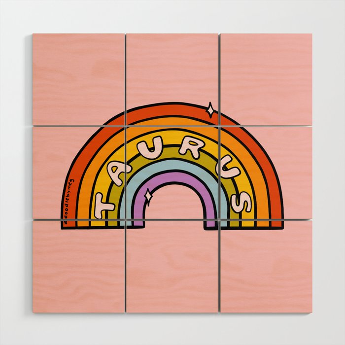 Taurus Rainbow Wood Wall Art Gallery Image 1