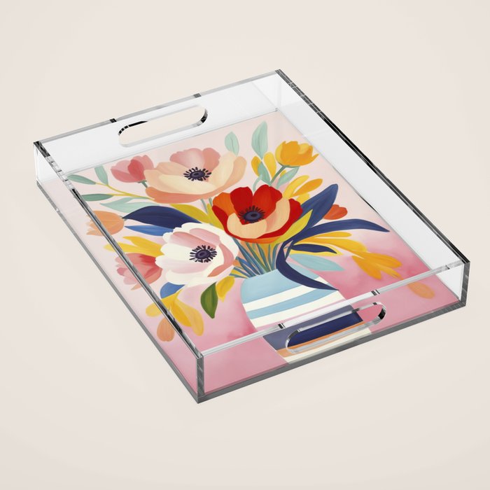 June Petals Happy Summer Bouquet Acrylic Tray Gallery Image 1