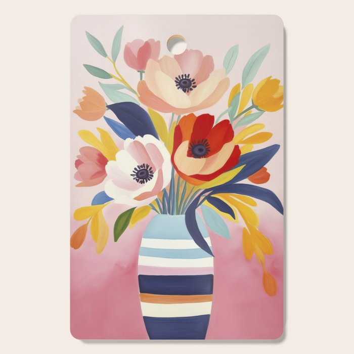 June Petals Happy Summer Bouquet Cutting Board Gallery Image 1