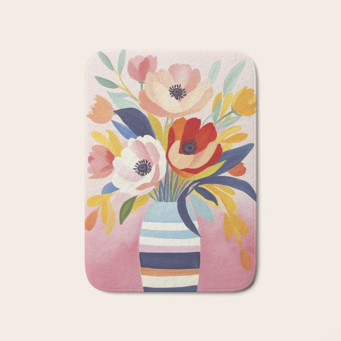 June Petals Happy Summer Bouquet Bath Mat Gallery Image 1