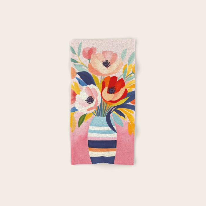 June Petals Happy Summer Bouquet Bath Towel Gallery Image 1