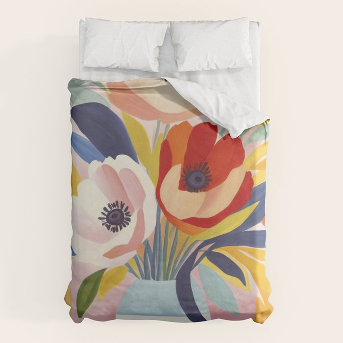 June Petals Happy Summer Bouquet Duvet Cover Gallery Image 1