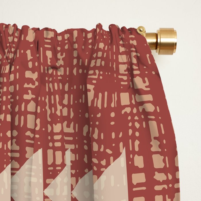 Southwestern Pattern 135 Sienna and Beige Window Curtain Gallery Image 2