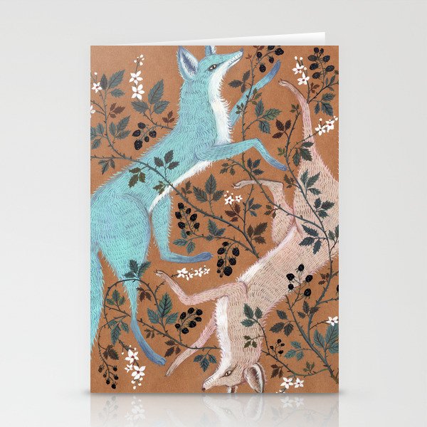 Blackberry Foxes Stationery Card Gallery Image 2