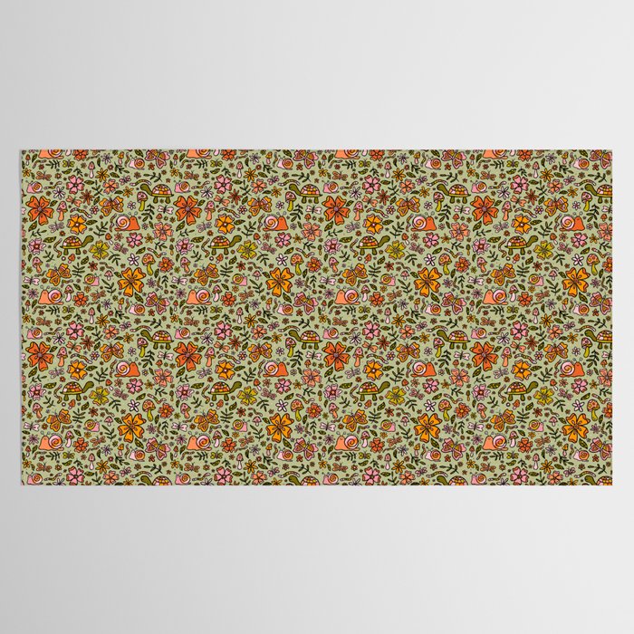 Spring Snail Print Tablecloth Gallery Image 2