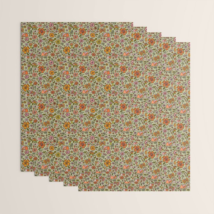 Spring Snail Print Wrapping Paper Gallery Image 3