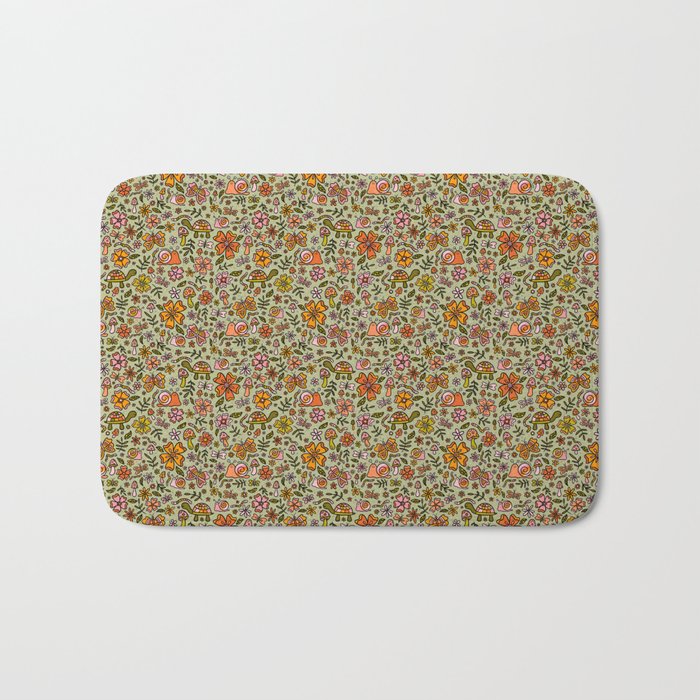 Spring Snail Print Bath Mat Gallery Image 1