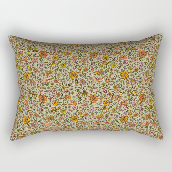 Spring Snail Print Rectangular Pillow Gallery Image 1