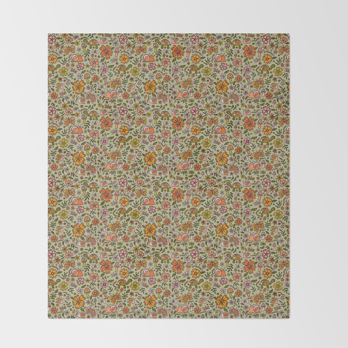 Spring Snail Print Throw Blanket Gallery Image 2