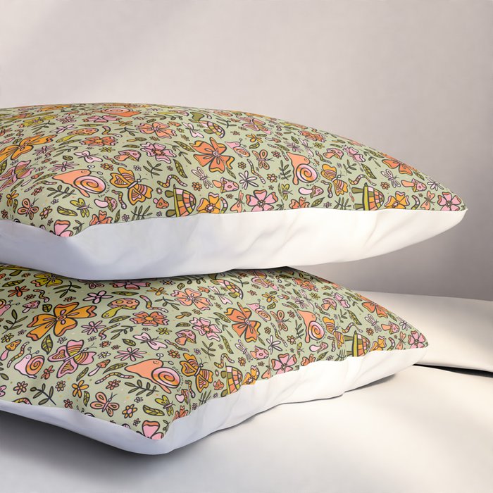 Spring Snail Print Pillow Sham Gallery Image 3