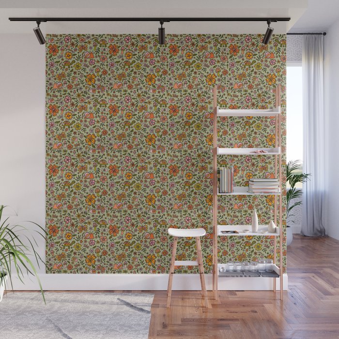 Spring Snail Print Wall Mural Gallery Image 1
