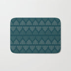 Minimalist Mudcloth 3 in Cream and Olive on Teal Bath Mat Gallery Image 1