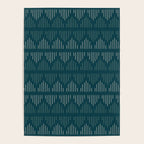 Minimalist Mudcloth 3 in Cream and Olive on Teal Poster Gallery Image 4