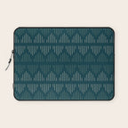 Minimalist Mudcloth 3 in Cream and Olive on Teal Laptop Sleeve Gallery Image 1