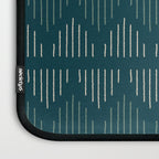 Minimalist Mudcloth 3 in Cream and Olive on Teal Laptop Sleeve Gallery Image 3