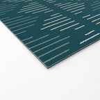 Minimalist Mudcloth 3 in Cream and Olive on Teal Welcome Mat Gallery Image 2