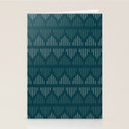 Minimalist Mudcloth 3 in Cream and Olive on Teal Stationery Card Gallery Image 2