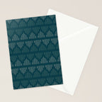 Minimalist Mudcloth 3 in Cream and Olive on Teal Stationery Card Gallery Image 2