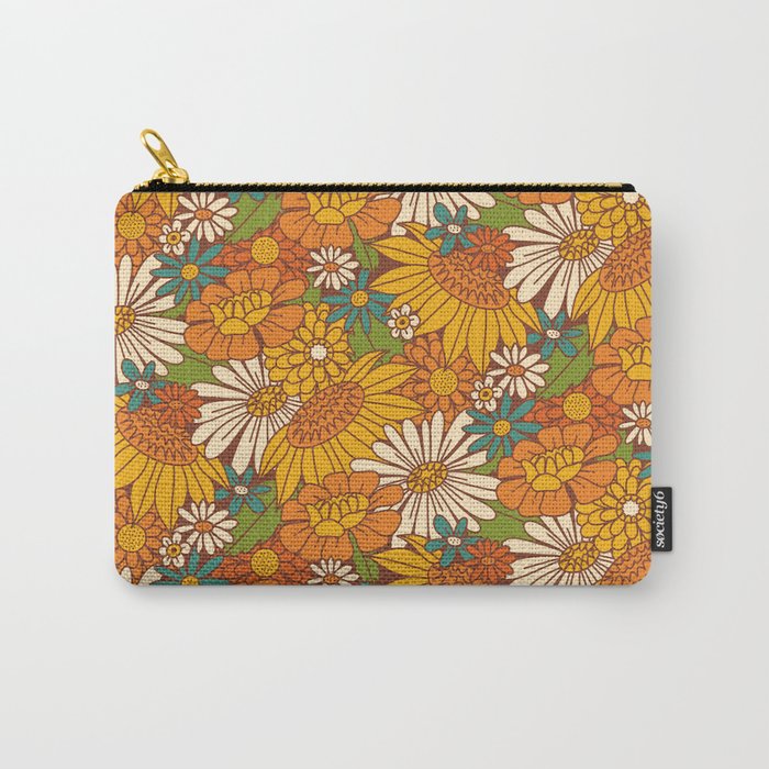 70s Retro Floral Carry All Pouch Gallery Image 1