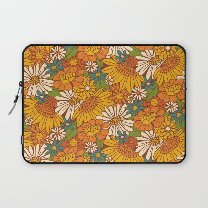 70s Retro Floral Laptop Sleeve Gallery Image 1