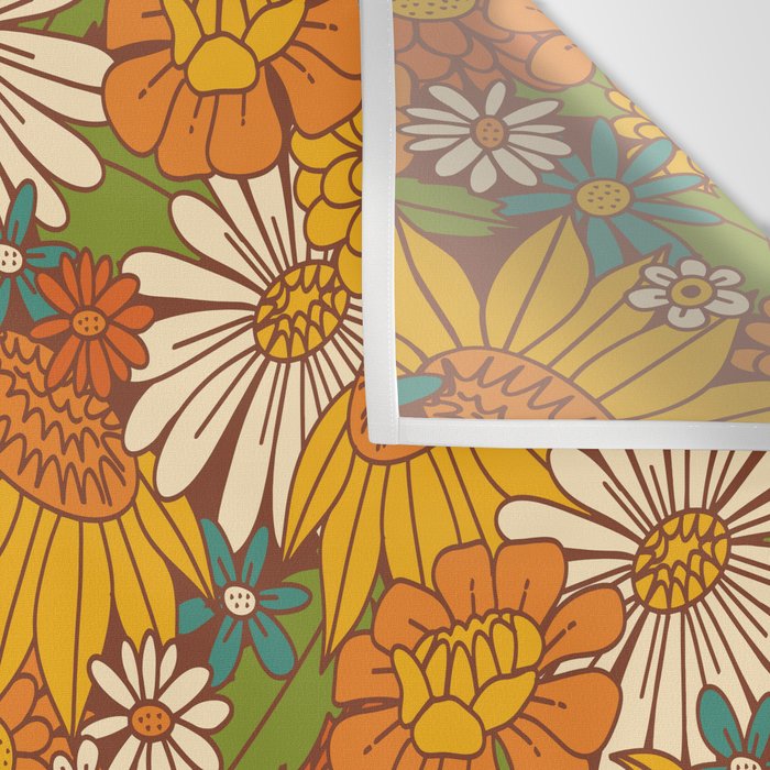 70s Retro Floral Wall Tapestry Gallery Image 3