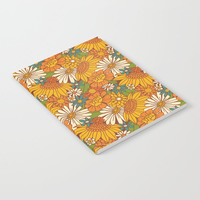 70s Retro Floral Notebook Gallery Image 1