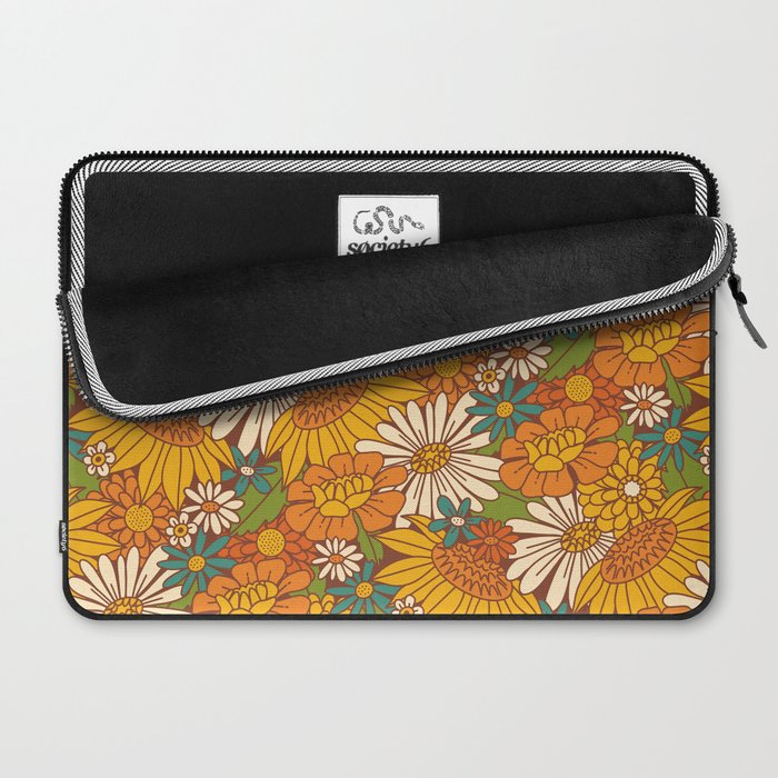 70s Retro Floral Laptop Sleeve Gallery Image 2