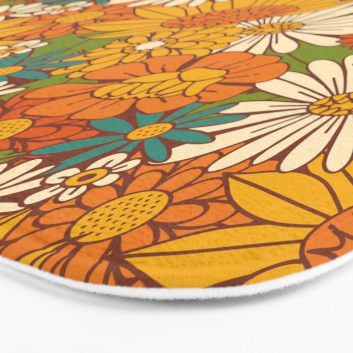70s Retro Floral Bath Mat Gallery Image 3